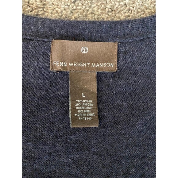 Fenn Wright Manson Navy Blue Longline Angora Wool Cardigan - Size L - Picture 3 of 6